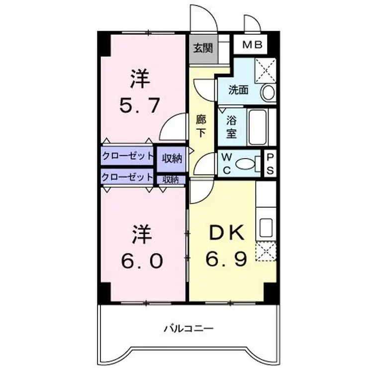 オレンジ・ヒル 3階階 間取り