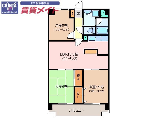 センチュリーハイランド(3LDK/1階)の間取り写真