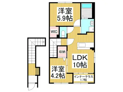 メゾン・杉山(2LDK/2階)の間取り写真