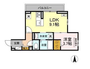 D PAINA松見町(1LDK/2階)の間取り写真