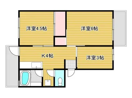 第一住田マンション(3K/5階)の間取り写真