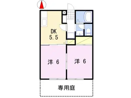 ハイツ ブランドール(2DK/1階)の間取り写真