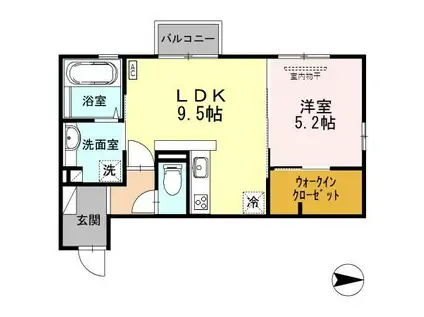 アルカディア(1LDK/2階)の間取り写真