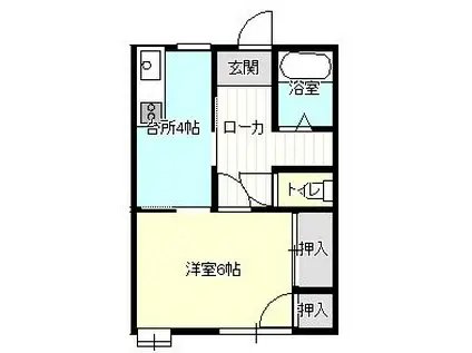 サンフィールド石原(1K/1階)の間取り写真