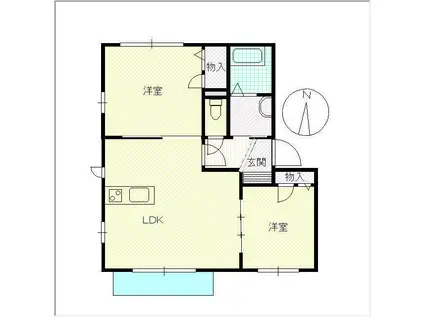 コート・パルB(2LDK/1階)の間取り写真