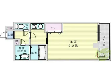 十三本町ウインズマンション2(1K/6階)の間取り写真