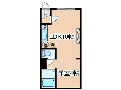 パークサイド貴(1LDK/4階)の間取り写真