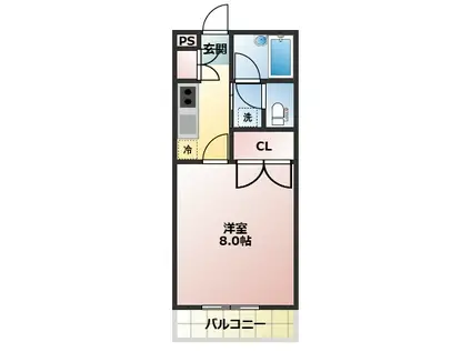 LIBRE UNO(1K/3階)の間取り写真