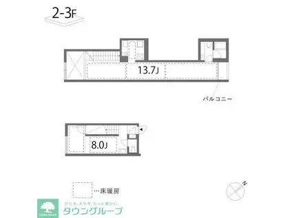 33 1/3 RPM SIDE(1LDK/2階)の間取り写真