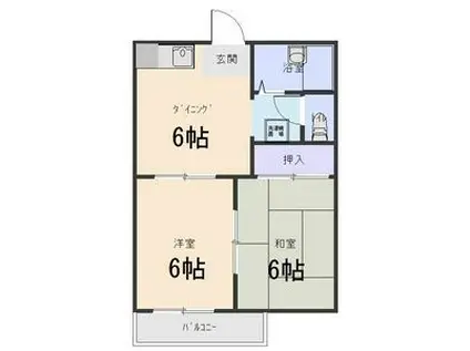 タウニーITO(2DK/2階)の間取り写真