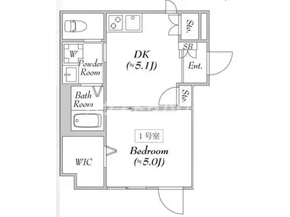 エリタージュ(1DK/3階)の間取り写真