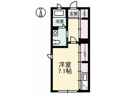 SAKURA(ワンルーム/1階)の間取り写真