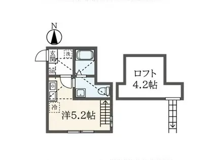RISINGSUN元町(ワンルーム/1階)の間取り写真