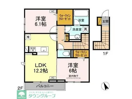 ソラーナ フェリス(2LDK/2階)の間取り写真