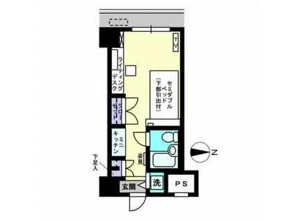 アルファコンフォート熊本(ワンルーム/2階)の間取り写真