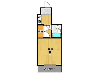 コーポ土山(1K/5階)の間取り写真