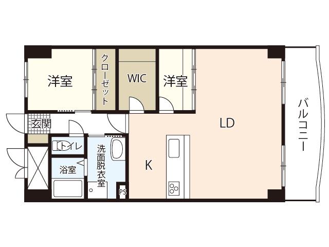 ハイタウン出汐(2LDK/7階)の間取り写真