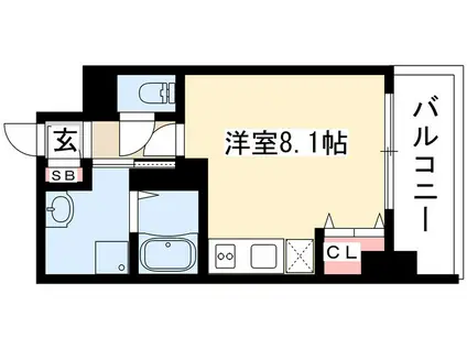 グランルージュ栄II(ワンルーム/2階)の間取り写真