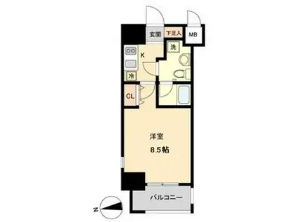 ASレジデンス上前津(1K/8階)の間取り写真