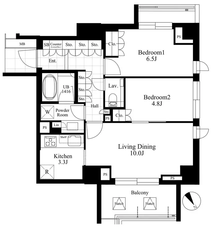 プラウド恵比寿 4階階 間取り