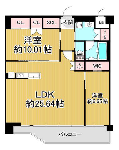 プレジオ宝塚ASIAN(2LDK/5階)の間取り写真