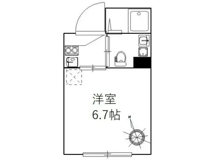 サンマリノ(1K/4階)の間取り写真