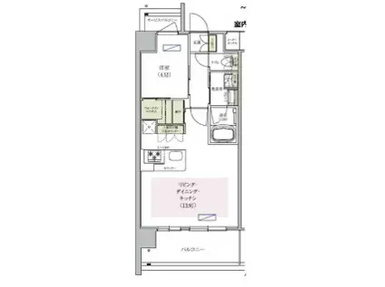 アーバネックス中崎町II(1LDK/5階)の間取り写真