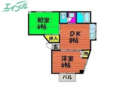 アークI(2DK/3階)の間取り写真