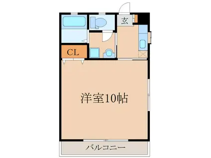 メープル西原(1K/3階)の間取り写真