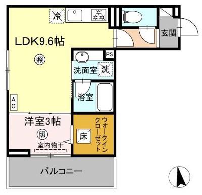 D-ROOM西町(1LDK/1階)の間取り写真
