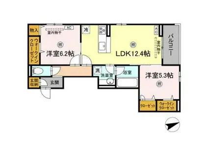 ボナール(2LDK/3階)の間取り写真