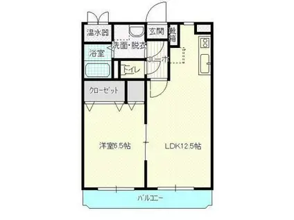 ユーミー伏石III(1LDK/3階)の間取り写真