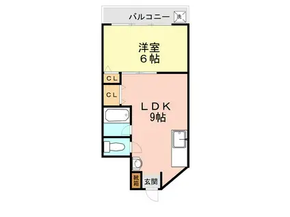 HELLO水前寺(1LDK/2階)の間取り写真