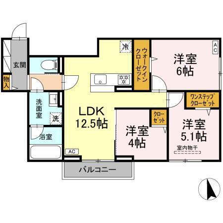 アクシス(3LDK/3階)の間取り写真