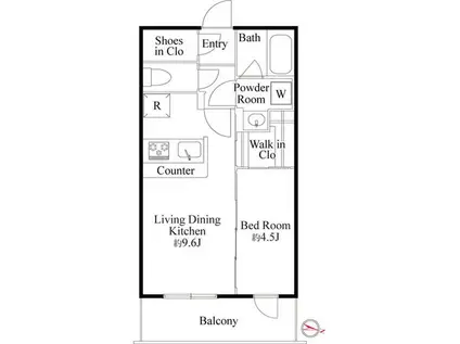 ラ・ミアカーサ東中野(1LDK/2階)の間取り写真