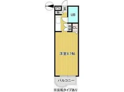 サンビーム西春(1K/4階)の間取り写真