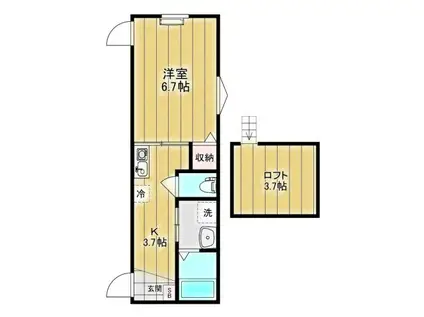 LOSA(1K/1階)の間取り写真