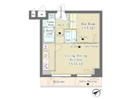 MAISON DE TAKAYA メゾンドタカヤ(1LDK/3階)の間取り写真