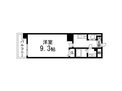 アスコット宮城野(1K/9階)の間取り写真