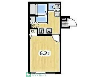 AMBITION野田(1K/1階)の間取り写真