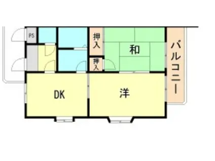 リバティビル(2DK/4階)の間取り写真