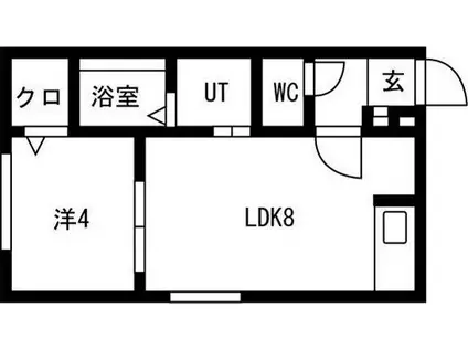 ラフィーネ西町北(1LDK/4階)の間取り写真