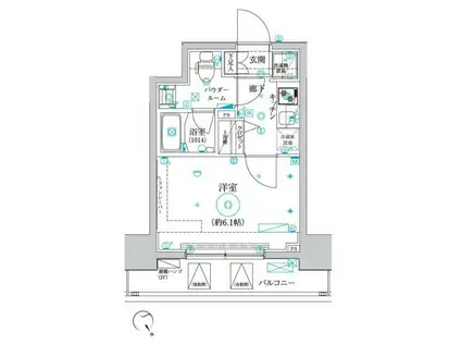 クレイシア品川戸越(1K/2階)の間取り写真
