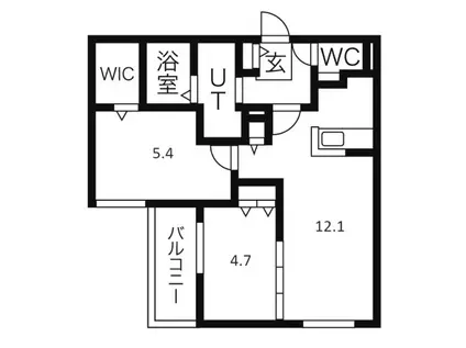 ブランシャールALAIN山の手(2LDK/2階)の間取り写真