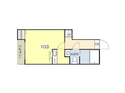 SIGNAL HILL(ワンルーム/1階)の間取り写真