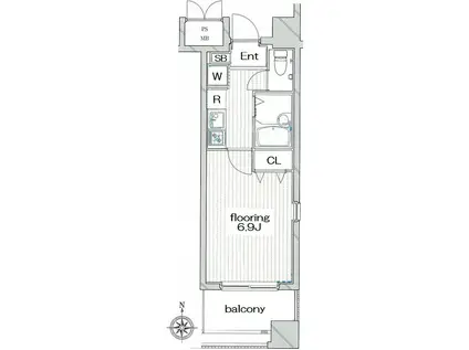 グランヴァン東品川(1K/6階)の間取り写真