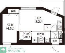 レピュア南大井レジデンス(1LDK/4階)の間取り写真