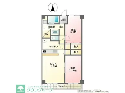 ヌーヴォアージュ(2LDK/3階)の間取り写真