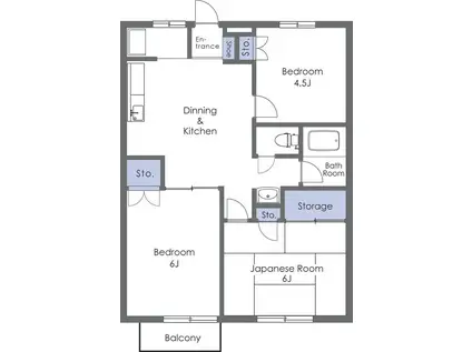 ハイツアーバンB棟(3DK/1階)の間取り写真