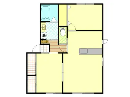 レリーフ21(2LDK/1階)の間取り写真